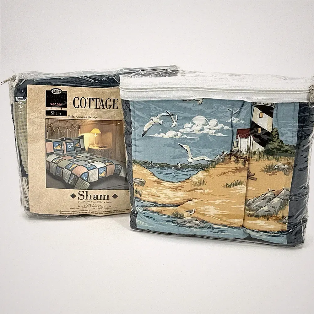 2 Cottage Lane Vintage Pillow Shams 20x26 in. Nautical American Heritage Coastal