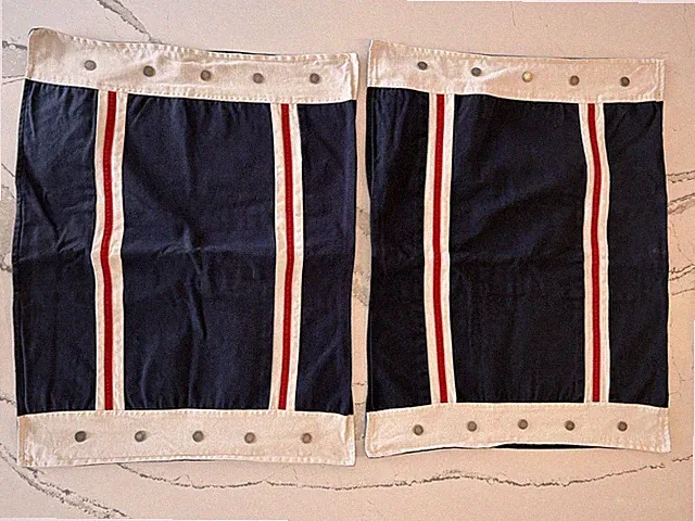 (2) VTG Tommy Hilfiger Nautical Stripe 18 x 23 Pillow Shams Red White Blue