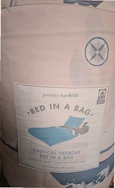 7 Pc Pottery Barn Kids Bed in Bag Nautical Sailboat NWT Sz Full NEW