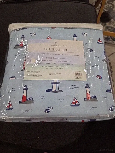 Coastal Collection Ocean Sea Nautical Print Sheet Set Full Four Piece NIP NEW