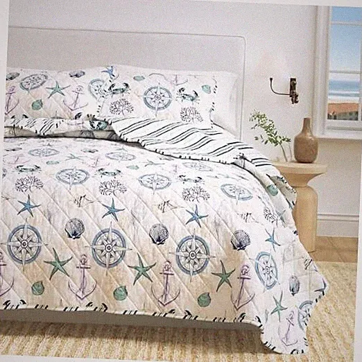 Coastal Quilt Set - 2-Piece Twin/Twin XL Size Twin / Twin XL Nautical Motif