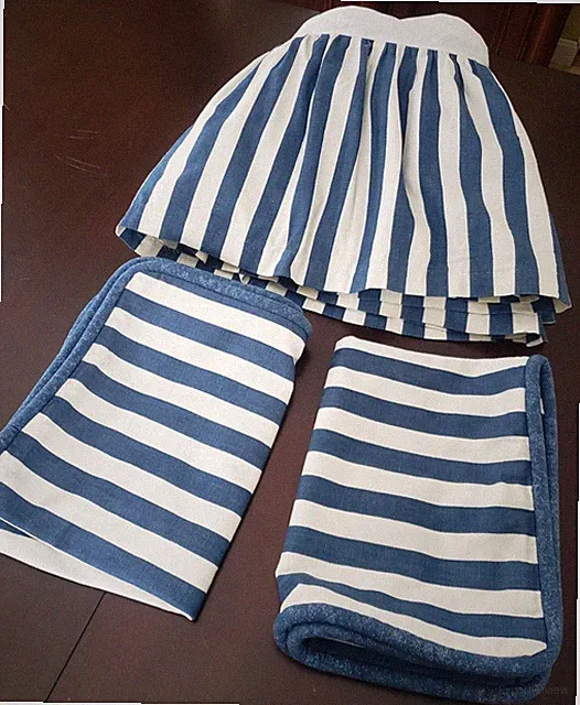 Ethan Allen Custom Queen Bedskirt Shams White Blue Nautical Traditional Coastal