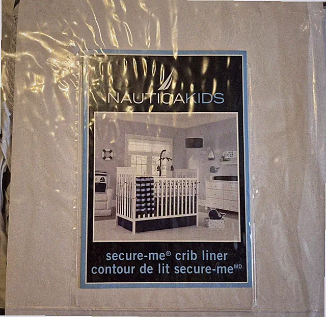 Nauticakids Secure-me Crib Liner New In Package White and Navy