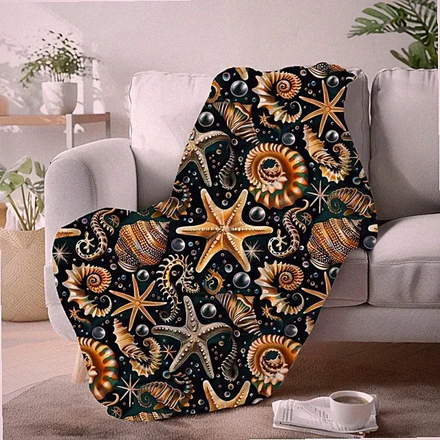 Nautical Decor Throw Blanket Queen Size Coastal Style