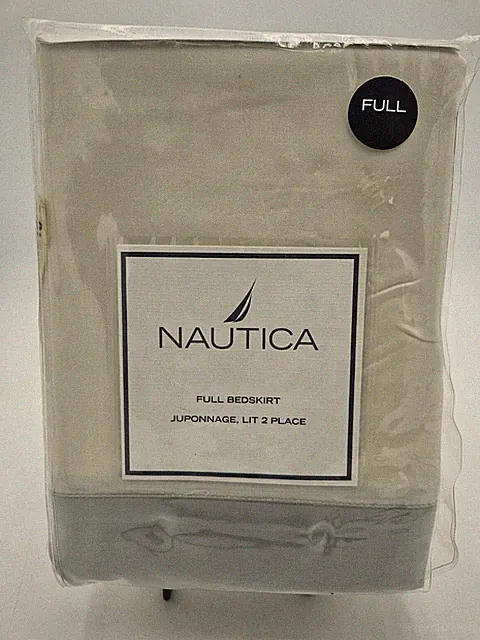 NEW Nautica Aarondale Collection Bed Skirt Dust Ruffle FULL Size 100% Cotton