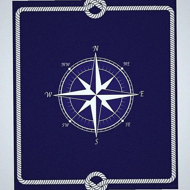 New Nautical Compass Knots Rope Plush Throw Blanket Gift SOFT Blue Ocean Ship