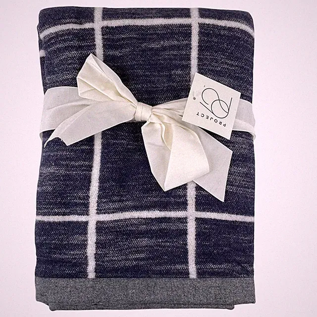 NEW Throw Blanket Blue White Soft Heathered 50" x 60" Project 62 Nautical