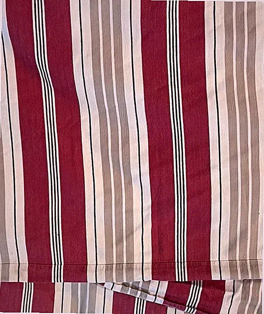POTTERY BARN DUVET COVER Stripe French Nautical Red Ivory Tan 100% COTTON 78x86