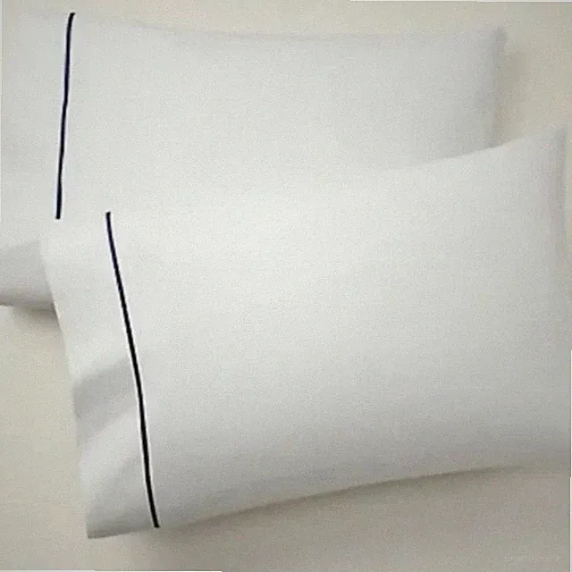 Ralph Lauren Palmer Percale Standard Pillowcase Set 2 White Polo Navy Cotton