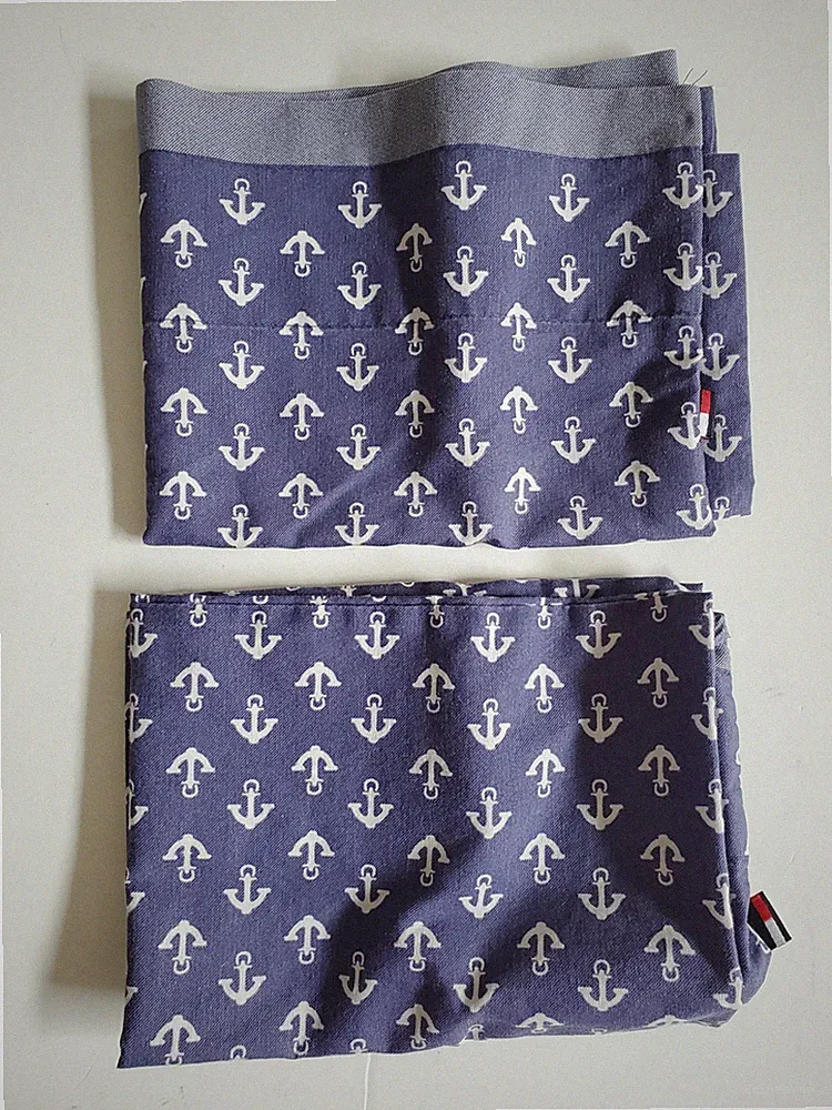 TOMMY HILFIGER Pair of Navy Anchor Print Standard Size Nautical Pillowcases