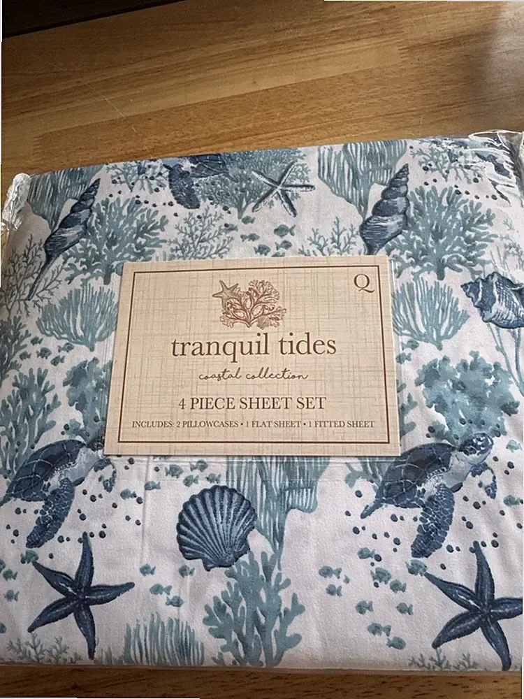 Tranquil Tides Nautical Turtles QUEEN Sheet Set