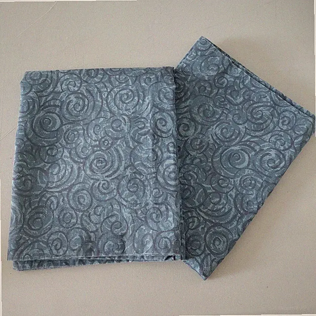 Vintage Dan River Pillow Shams KING Set of 2 Blue Swirl Whimsy Coastal Nautical