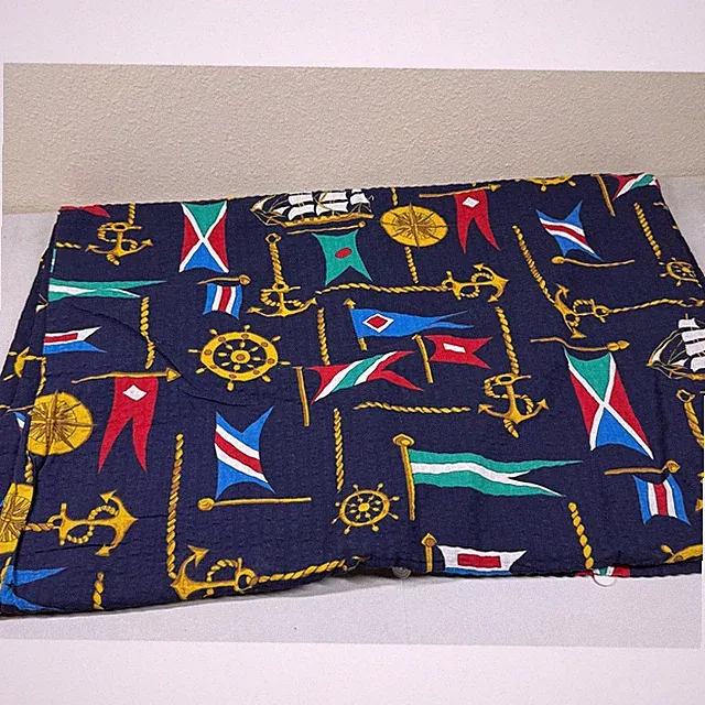 Vintage Handmade Twin Duvet Cover with Euro Shams Nautical Blue 58.5"X78"