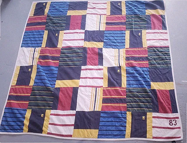 Vintage Nautica Patchwork Quilt Multicolor Cotton Nautical Bedding 84x83 Inch